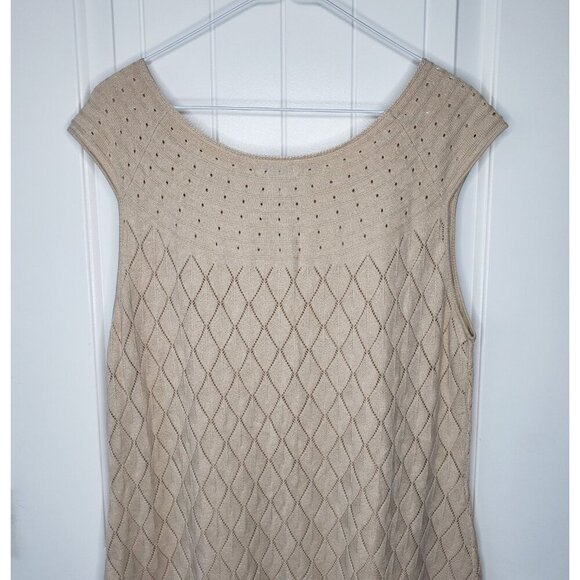 Sundance Soft Whispers Dress Womens XL Beige Sweater Sleeveless Knit A Line - Picture 4 of 12